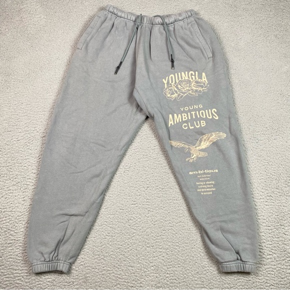 YoungLA Immortal Joggers Mens Size M Gray Gym Workout Athletic Sweatpants Medium - Picture 1 of 9
